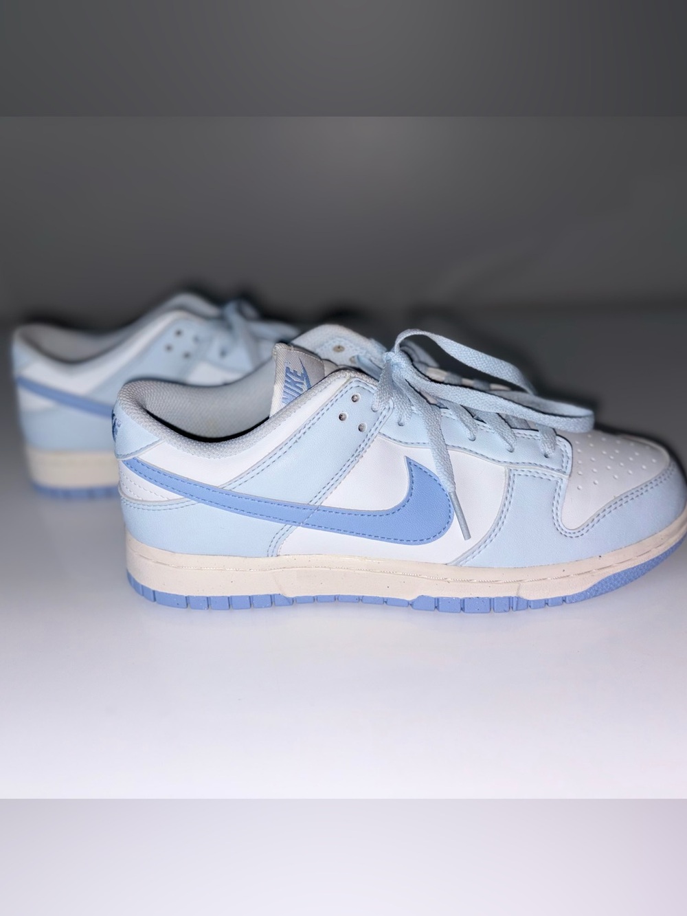 Nike Dunk Low White Light Armory Blue Sneakers Women’s Size 8 - Picture 3 of 10